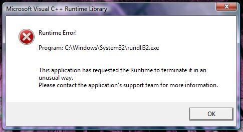 Windows 10 desktop icon settings rundll32 error